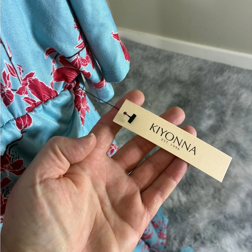 Kiyonna Vienna Maxi Dress 3X Cherry Blossom Print NWT - Picture 5 of 14